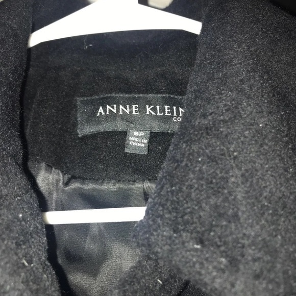 Anne Klein black wool angora coat 8P 8 petite women’s woman ladies jacket - Picture 2 of 4